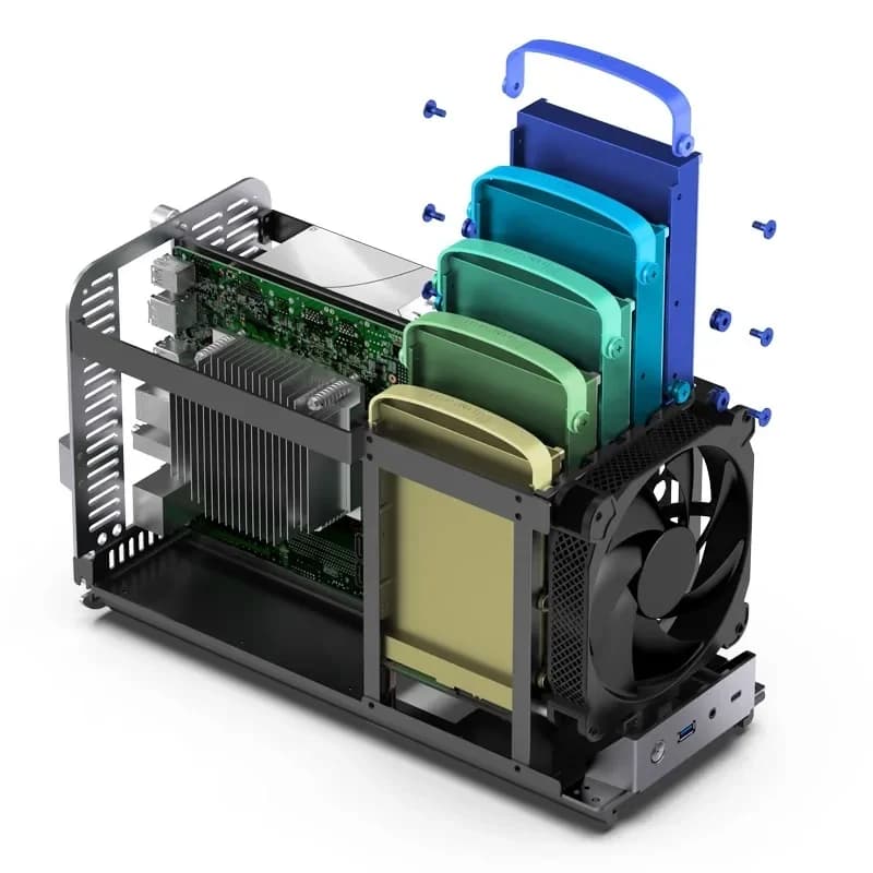 Aggiorna il piccolo NAS di archiviazione N1 Server multi-in-one Multimediale Chassis sostituibile a caldo a 5 dischi e 6 dischi