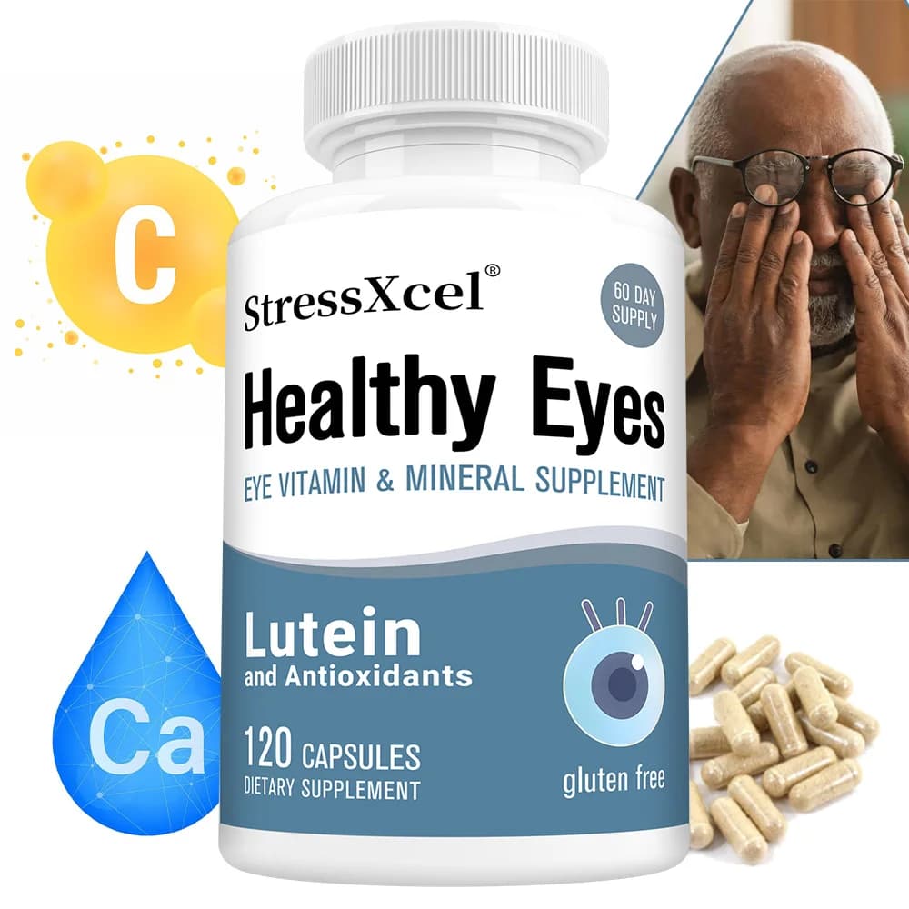 Capsules for healthy eyes - with vitamin A, C, E, Calcium, zinc, selenium and lutein - Antioxidants, vitamin for eyes and mineral supplement