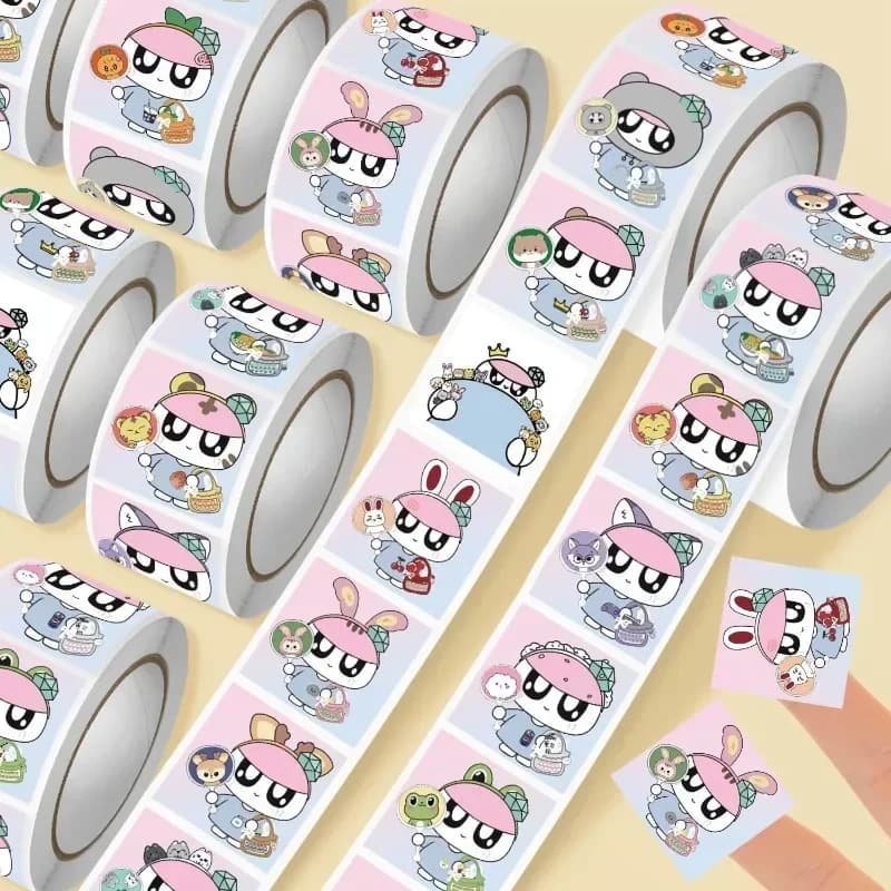 Cute SEVENTEENED Character Roll Stickers Peripheral Waterproof DIY Decals for Phone Case Laptop Water Bottle Scrapbook Decor