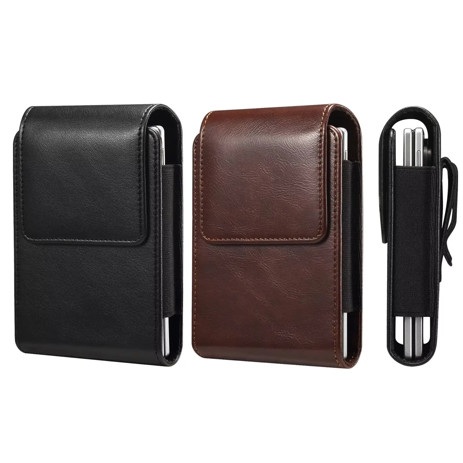 Crazy Horse Grain Universal Faux Leather Case for Samsung Z Fold 8 7 6 5,Huawei Pura X Max and Other Foldable Smartphones