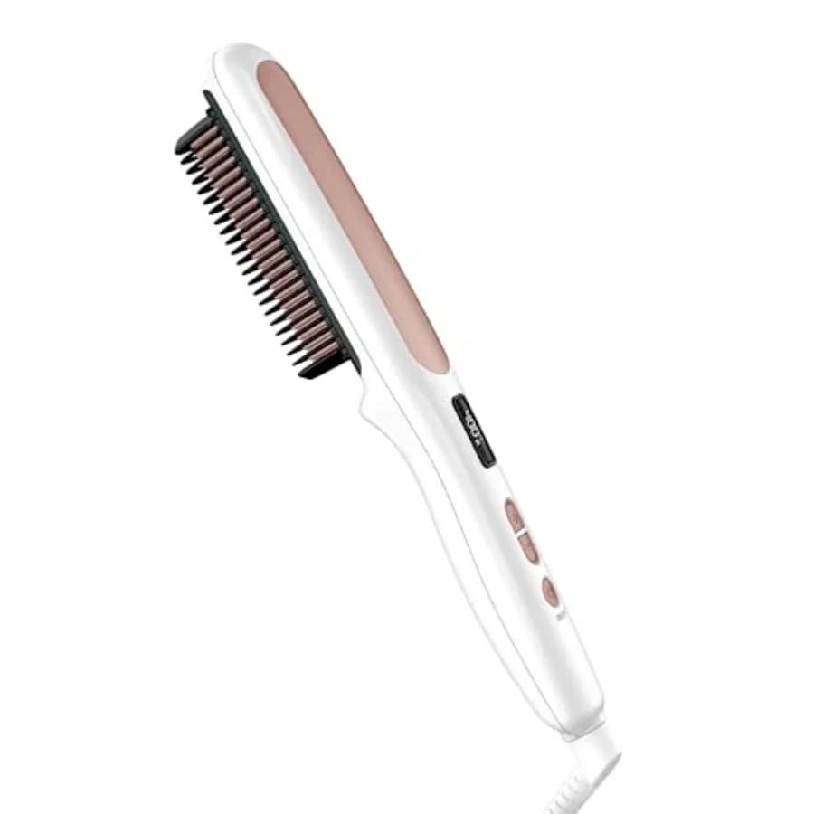 Spazzola Lisciante Doppia in Ceramica con Setole Riscaldate a V per Capelli Lisci e Lucenti