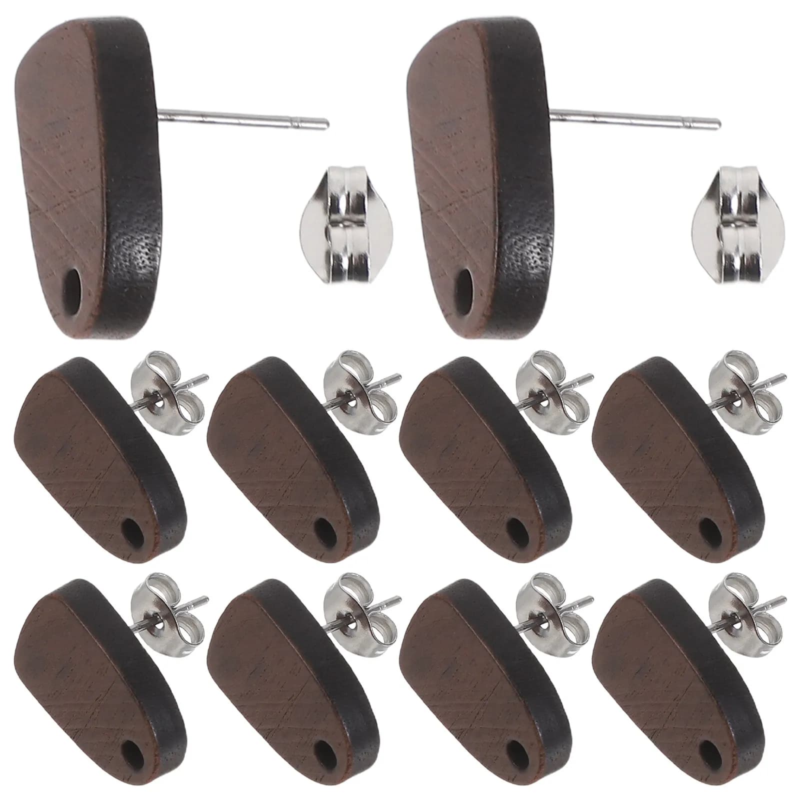 10 Set di Orecchini a Perno in Legno Stile Geometrico con Chiusura in Acciaio Inossidabile, Forniture per Creazione di Gioielli Fai-da-Te