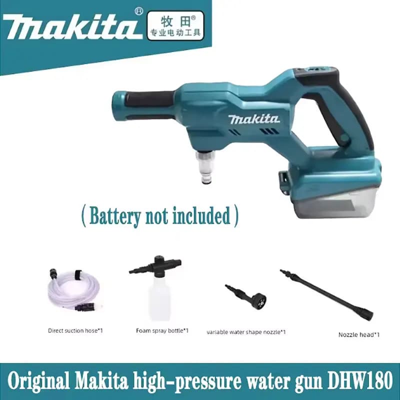 Nuovo modello 2026 Makita DHW180 Idropulitrice a batteria 18V, Dispositivo di pulizia portatile senza fili, Utensile elettrico ad alta portata