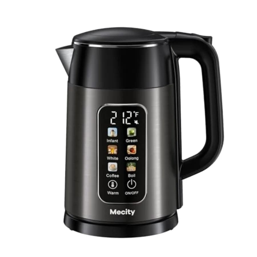 Bollitore Elettrico 1.7L con Schermo Touch e Controllo della Temperatura, Senza Contatto con lo Acqua in Plastica. 6 Programmi di Temperatura Preimpostati