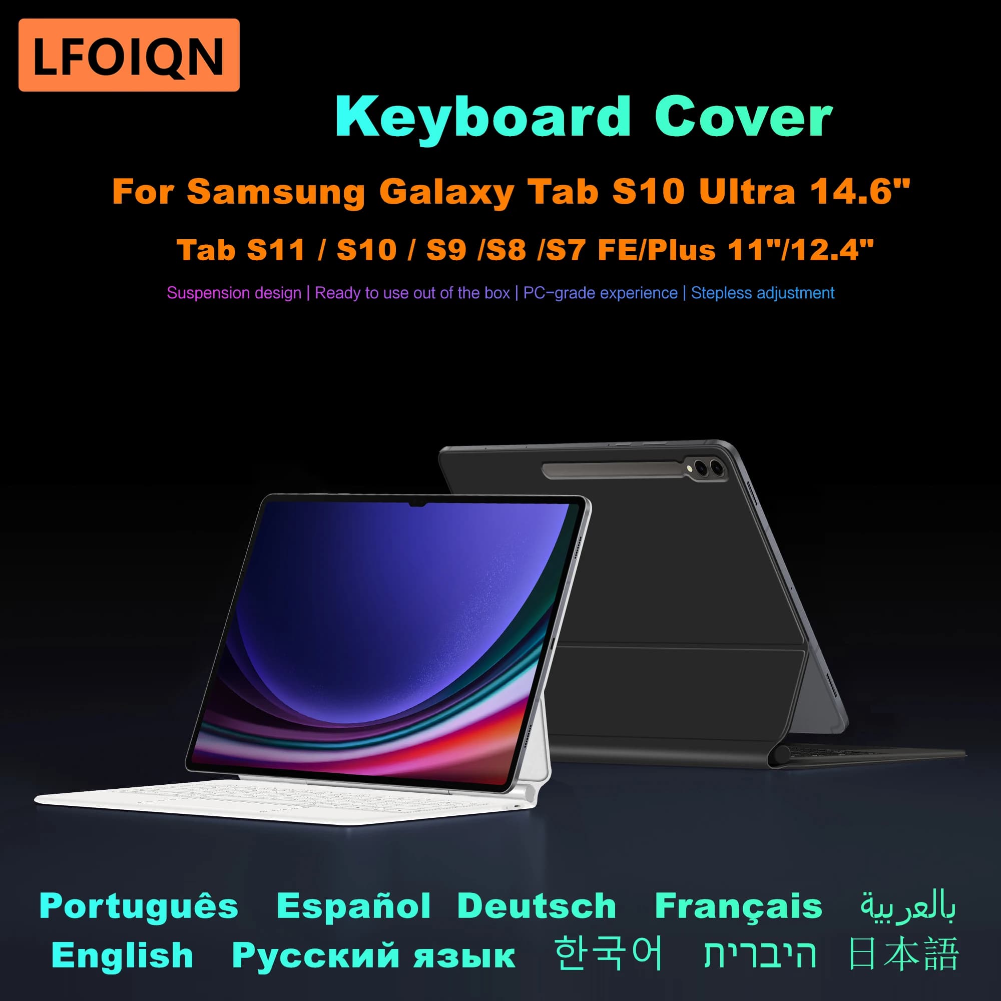 Custodia con Tastiera LFOIQN per Samsung Galaxy Tab S9 S10 Ultra 14.6 pollici S8+ S9+ Plus 12.4 S10+ FE+ S11 S7 11 Tablet Smart Book Cover