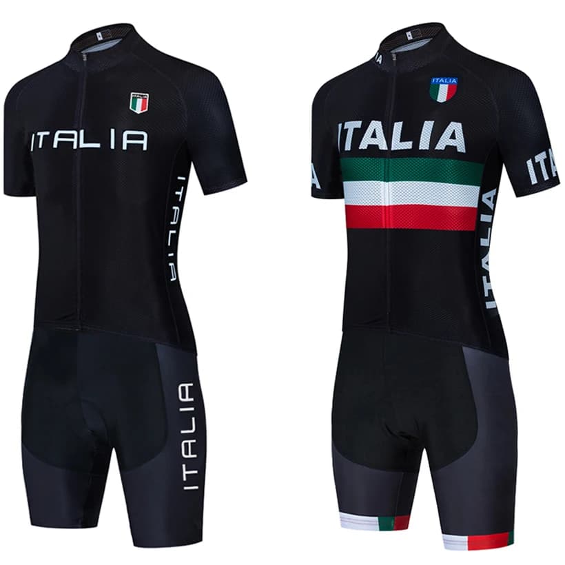Men's Jersey Cycling Black 2025 ITALY Team Bike Jersey Maillot Shorts Set Women's Ropa Cycling Quick Dry Riding Tshirt Clothing