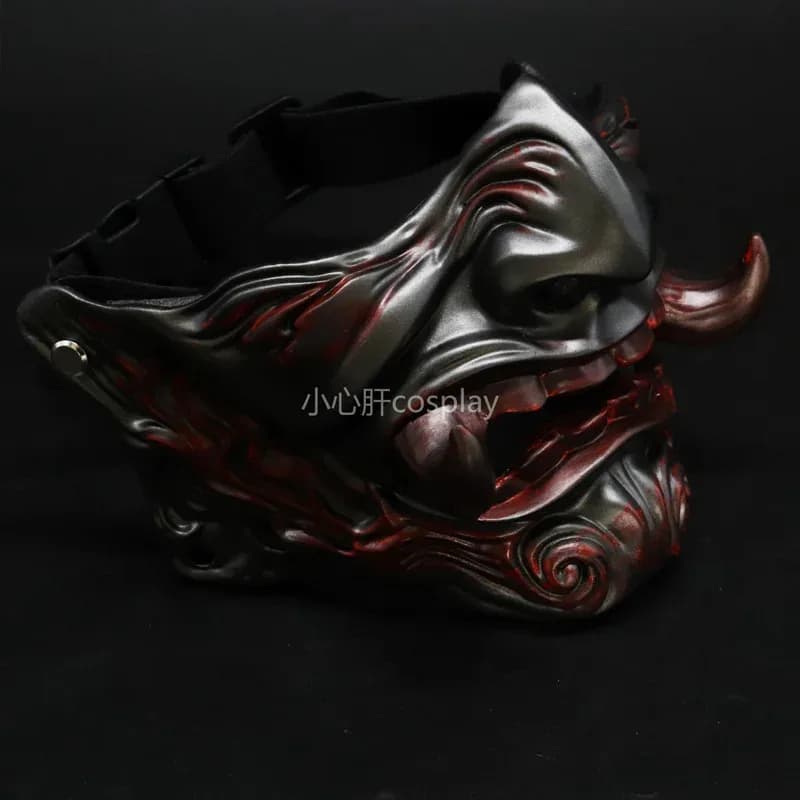 2025 aaa Demone Fangya Prajna Maschera Cosplay Diavolo di Halloween Oni Samurai Fantasma Horror Maschere per il viso in resina dura Adulto Unisex Party Prop