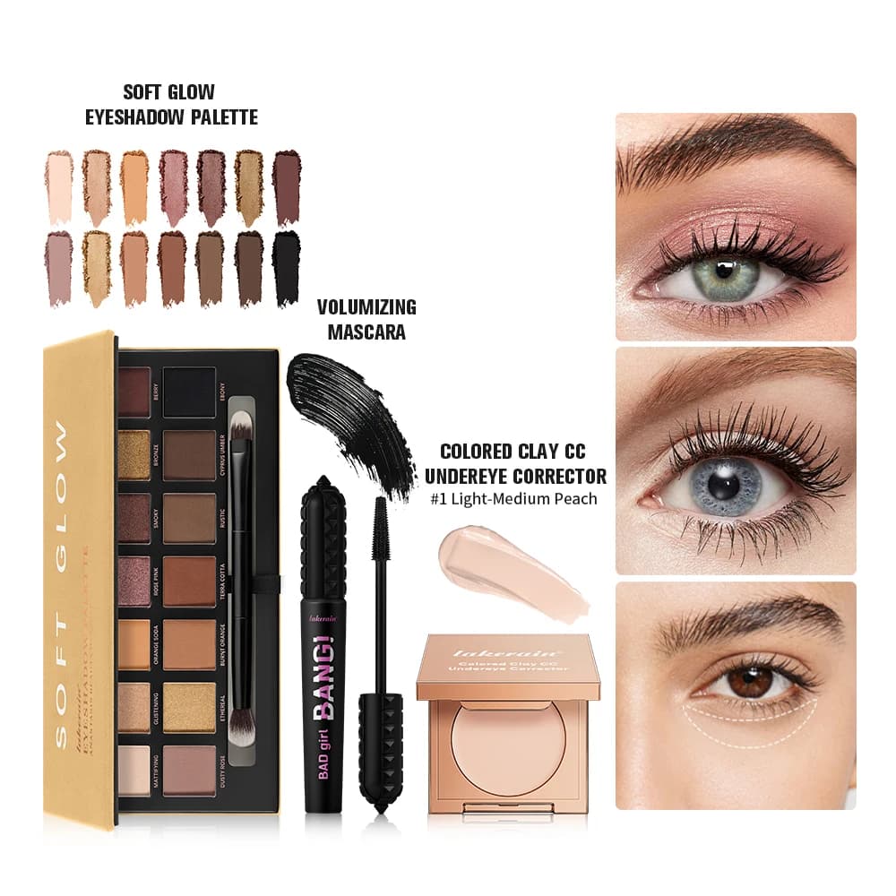 Eye Makeup Set 3 Pieces: Highly Covered Umbrella, Occhiaie Corrector, Volumizing Mascara - Cosmetic Combo