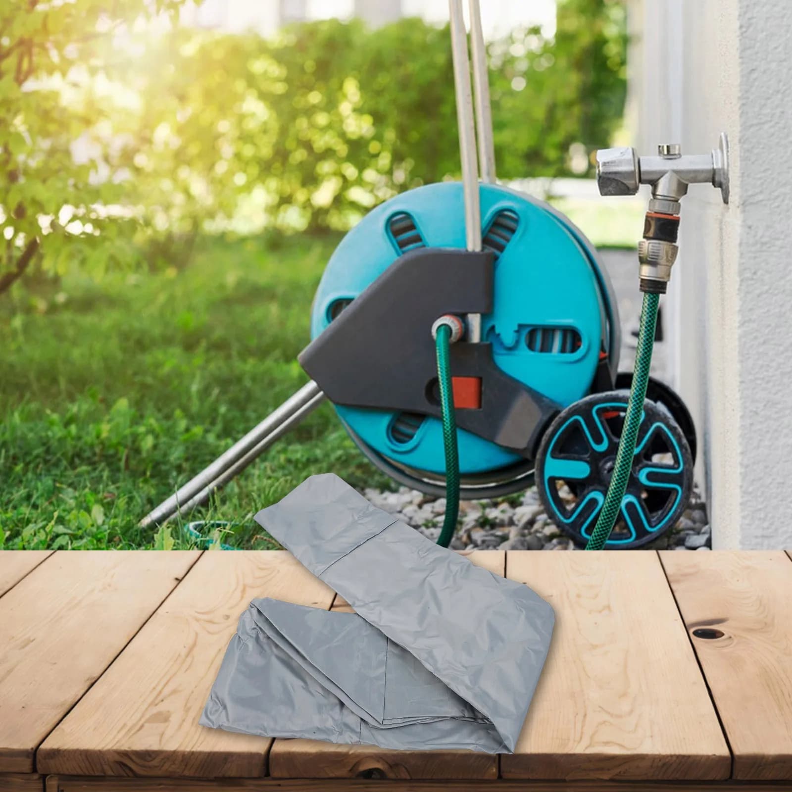 Copertura Retrattile Portatile per Tubo da Giardino in Tessuto Oxford Impermeabile, Progettata per la Protezione da Sole, Pioggia e Polvere