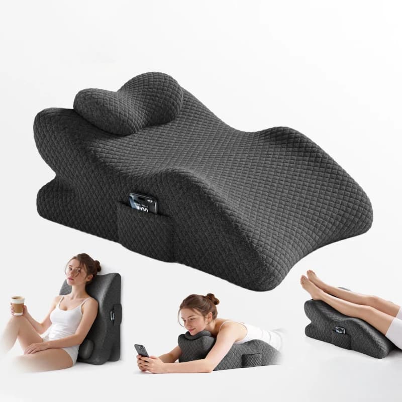 Cuscino Lombare in Memory Foam Multifunzione Ortopedico per Sedia da Ufficio e Letto, Supporto per il Corpo che Allevia il Dolore alla Schiena