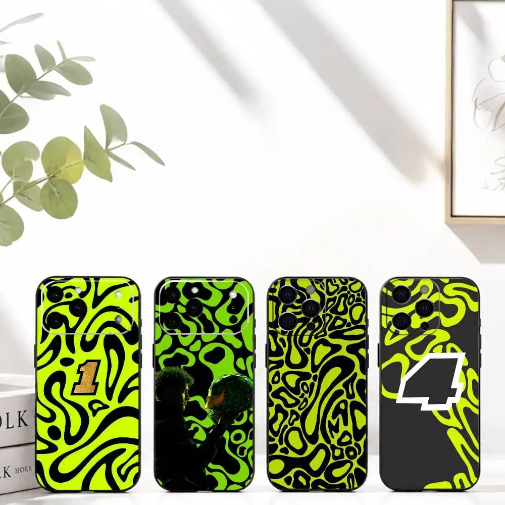 R-Racer L-Lando N-Norris Phone Case For iPhone 17,16,15,14,13,12,11 Plus,Pro Max,XS,Soft Silicone Black Cover