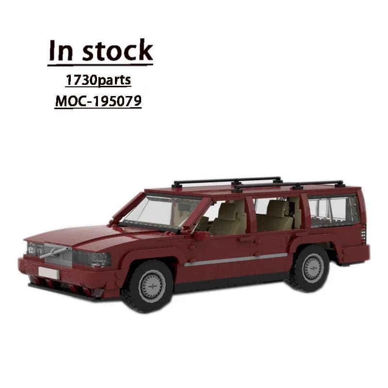 MOC-195079 New Red 960 Station Wagon Sports Car Racing Building Block Model 1730 PartsMOC Creative Boy Kids Birthday Toy Gift