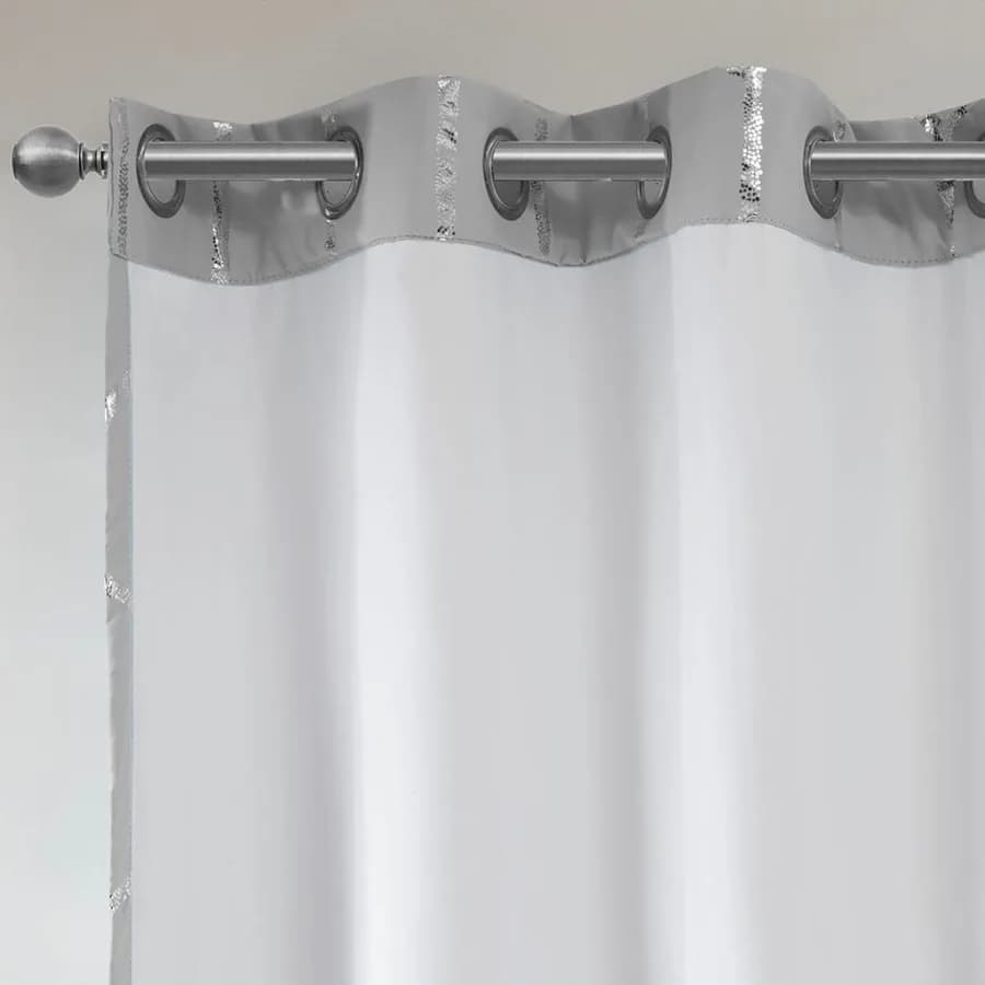 1 Pc Panel Total Blackout Metallic Print Grommet Top Curtain Panel