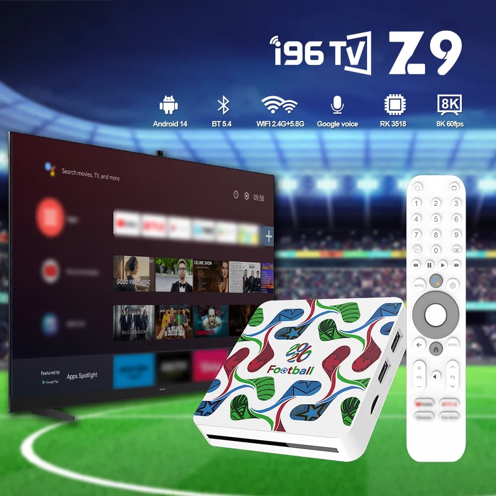 Velec Smart TV Box Android 14 with Voice Remote Control, 2+16GB, BT 5.4, Streaming Control, High Range Domestic Entertainment Multimedia Reader