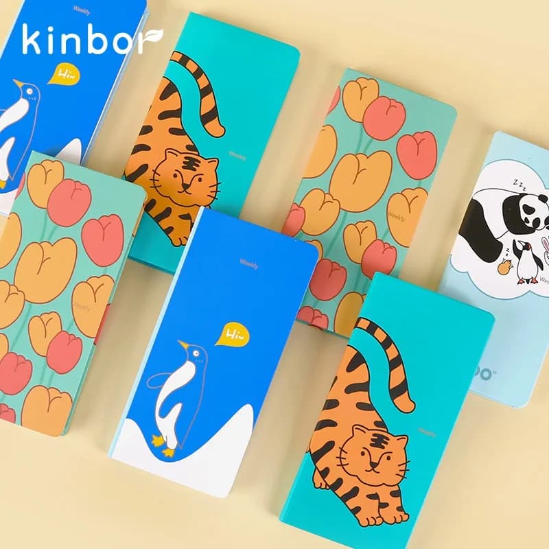 Kinbor Grid Notebook Weekly Planner cuadernos muslimah Page piccolo blocco note diario scuola ufficio carino forniture di cancelleria
