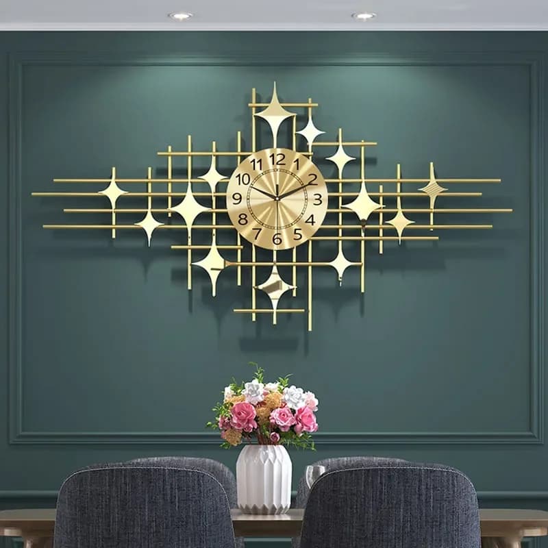 For Designer Long Wall Clock Large Gold Bedrooms Unique Luxury Customized Fashion 2023 New Reloj De Pared Home Decor