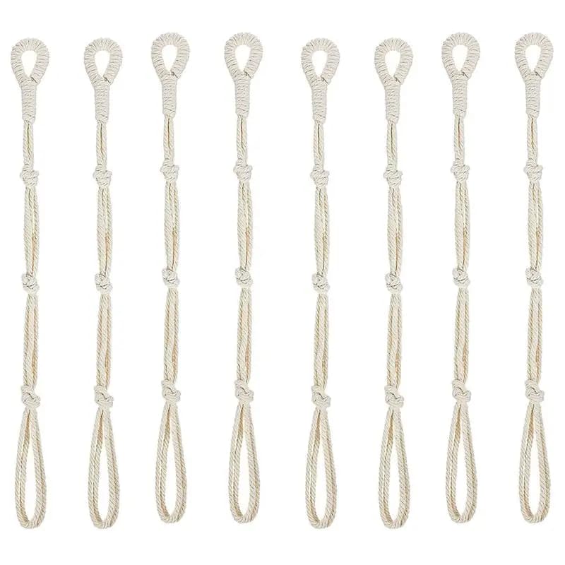 A67K-8 Pezzi Macrame Beige Appendiabiti per Piante Prolunga per Piante in Corda Estensore per Cestino Appeso Grandi Portavasi per Piante (Beige)