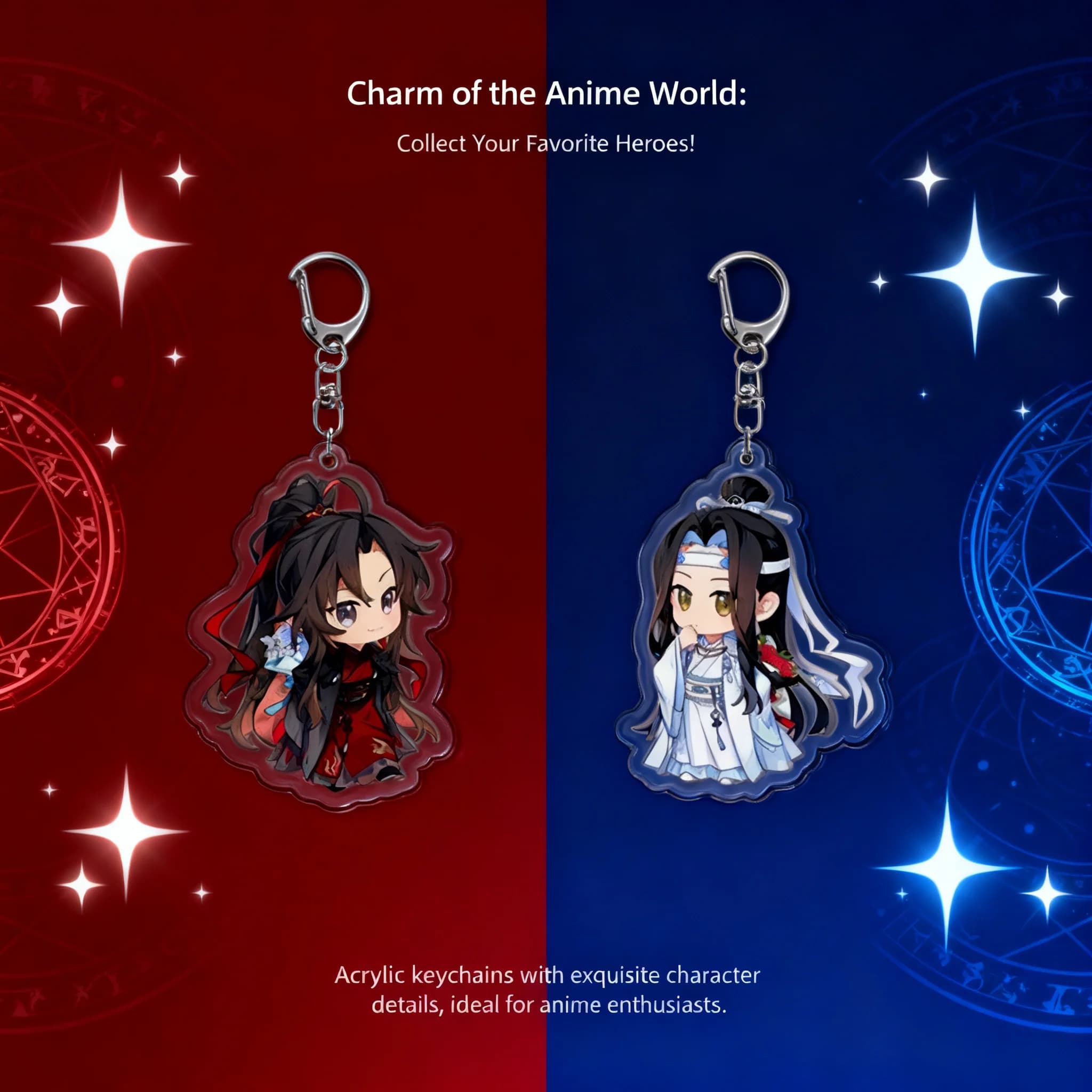 Portachiavi in Acrilico Magico Taoista degli Antenati, Ciondolo per Zaino Anime Wei Wuxian Lan Sizhui, Accessori