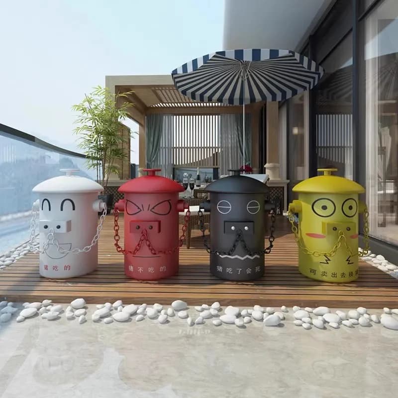 Outdoor Cartoon Classification Trash Can Creative Cute Home Garden Children's Garden Classification Commercial Nutshell Box with