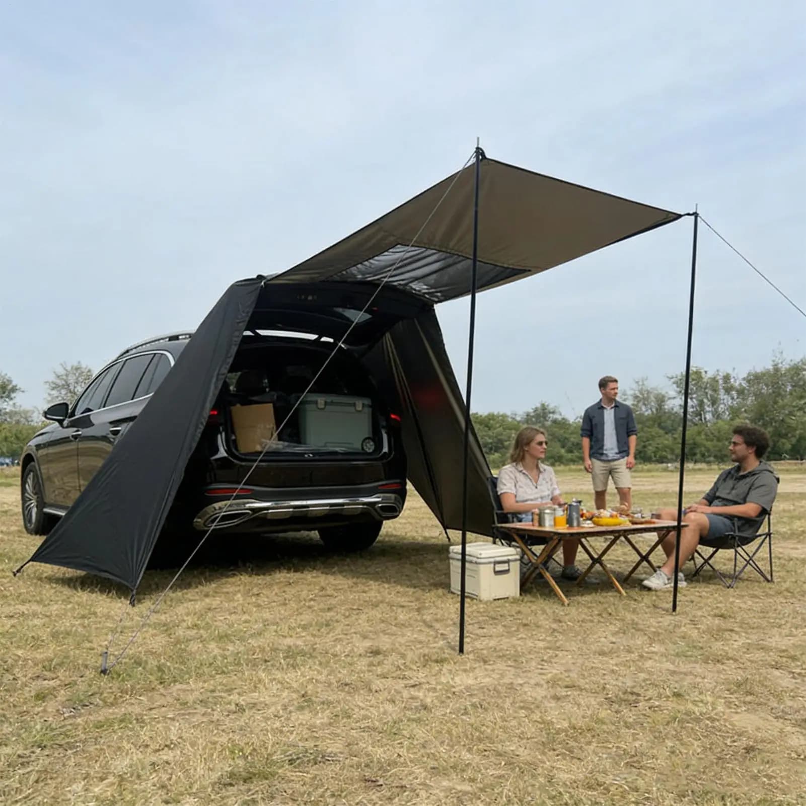 SUV Tent Portable Adjustable Waterproof UV Resistant Outdoor Car Canopy SUV Camping For Sedan Truck Automobile Vehicle Travel