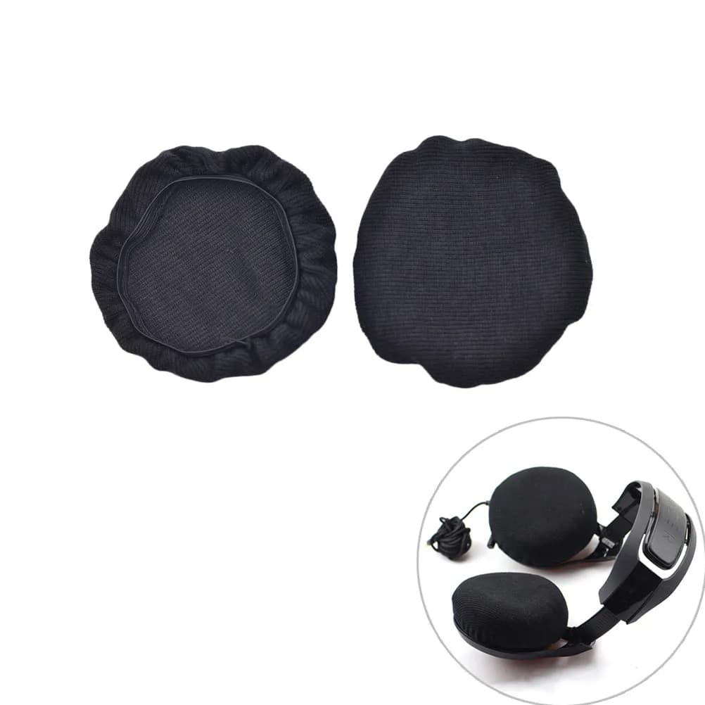 4Pcs Stretchable Fabric Headphone Ear Cup Covers Universal Hygienic Protective Sleeves for Aviation Gaming Headsets Sweat