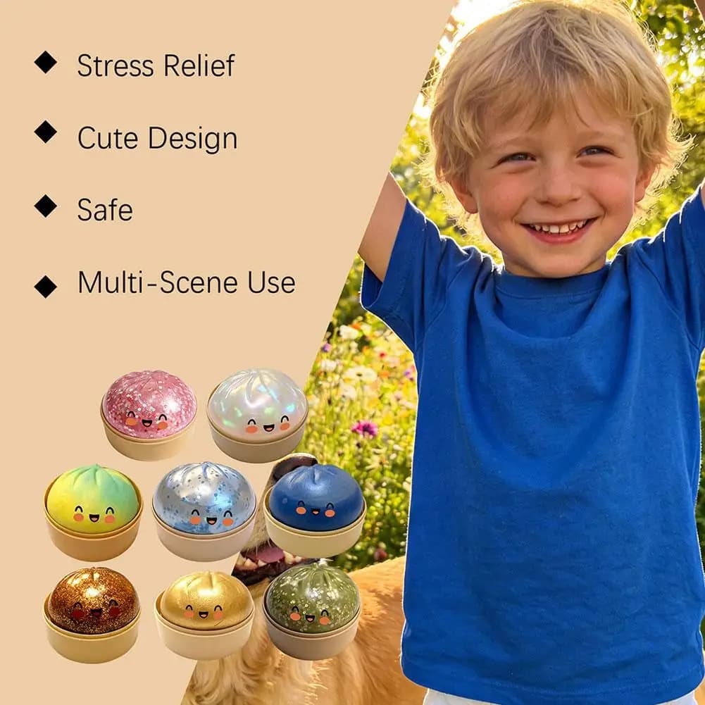 Giocattolo Squishy a Forma di Panino al Vapore Kawaii, Morbido Antistress, Giocattolo Antiansia per Bambini e Adulti, Regalo