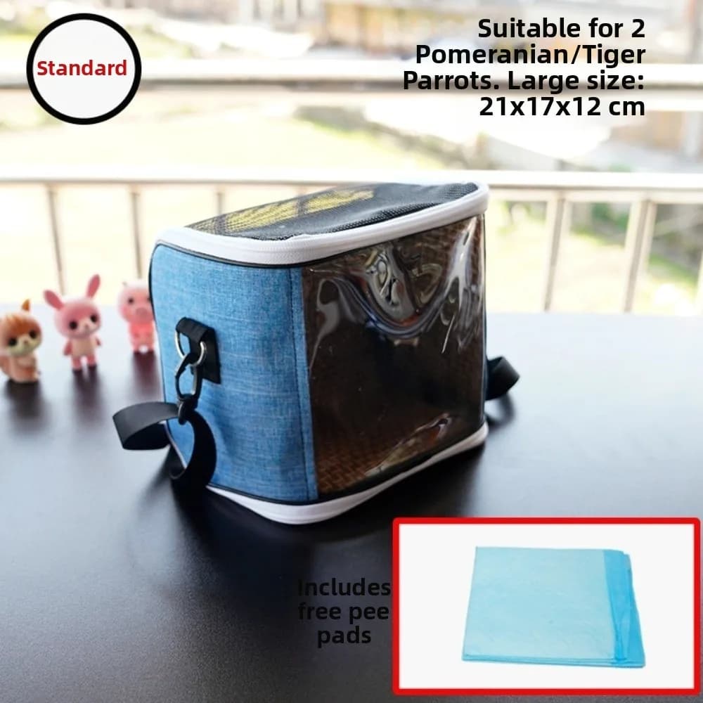 New Nylon Small Pet Carrier Bag Cute Pattern Breathable Parrot Carrying Bag Top Opening Multi-size Pet Cage Handbag Travel Use
