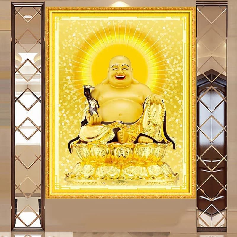5D Diamond Painting Golden Maitreya Buddha Full Diamond Embroidery Restaurant Office Room Home Decor Diamond Cross Stitch Kits