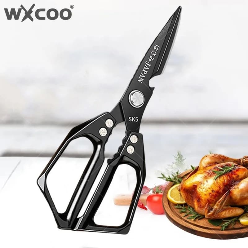 Forbici da Cucina Giapponesi WXCOO, Forbici Robuste per Ossa di Pollo in Acciaio Inox SK5, Cesoie Multiuso Specializzate