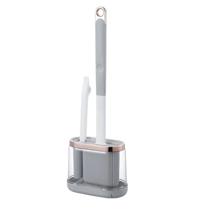 ABUL-Per una facile pulizia, spazzola per WC 2 in 1 con manico lungo e base trasparente, design anti-drenaggio, accessori per la casa