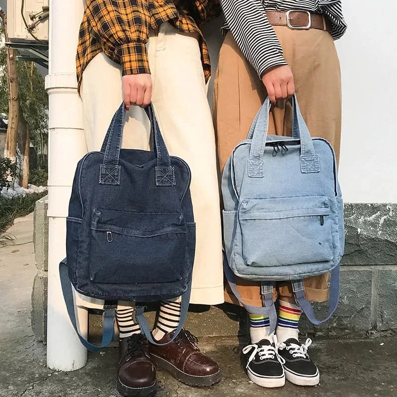 Fashion Jeans Backpack Women Multifunctional Children's School Backpack Jean Rucksack Denim Backpacks Casual Canvas Daypack