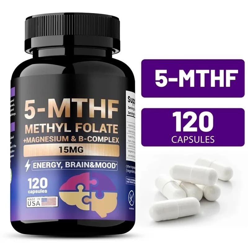 5-MTHF Metilfolate Integrator - Support for Energy, Cerebral and Umore Functions, Improved Memory, Concentration and Menthal Clarity, Boosts Cognitive Function