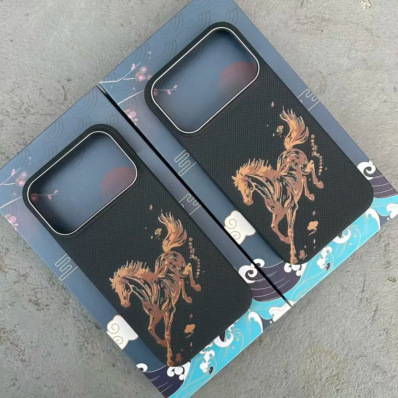 Per iPhone 17 pro max/iPhone17 Pro/iPhone17/iPhone 17 Air custodia in carbonio 600d kevlar fibra aramidica sottile copertura rigida magnetica nera