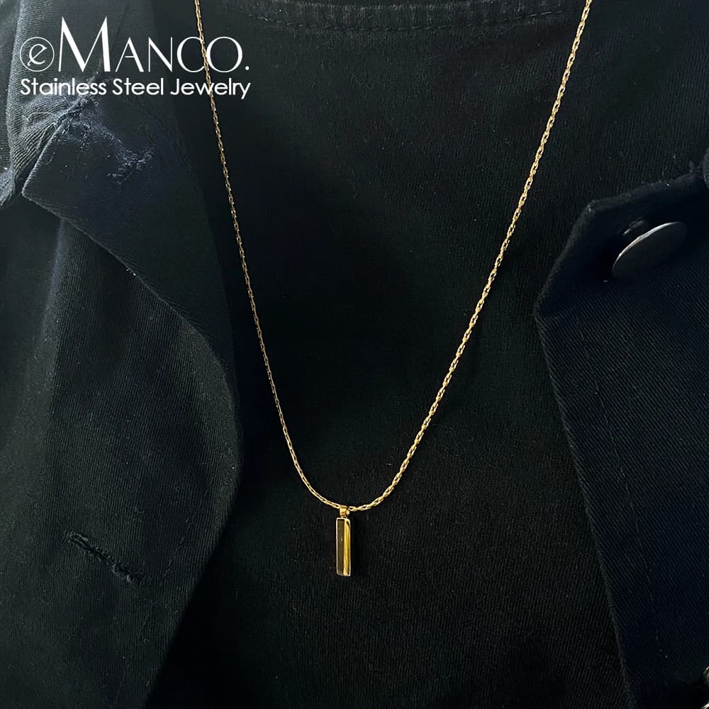 EMANCO 1MM Wire Chain Bone Chain Fashion Trend Men's Stainless Steel Necklace Jewelry Wholesale No Color Loss Waterproof