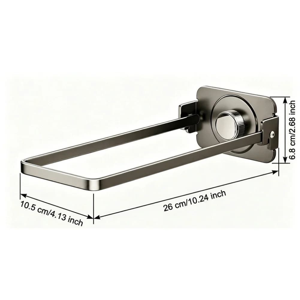 Foldable Suction Towel Rack No-Drill Wall Mounted Bathroom Storage Bar Rust Proof= Carbon Steel Holder For Tile Glass Mirror