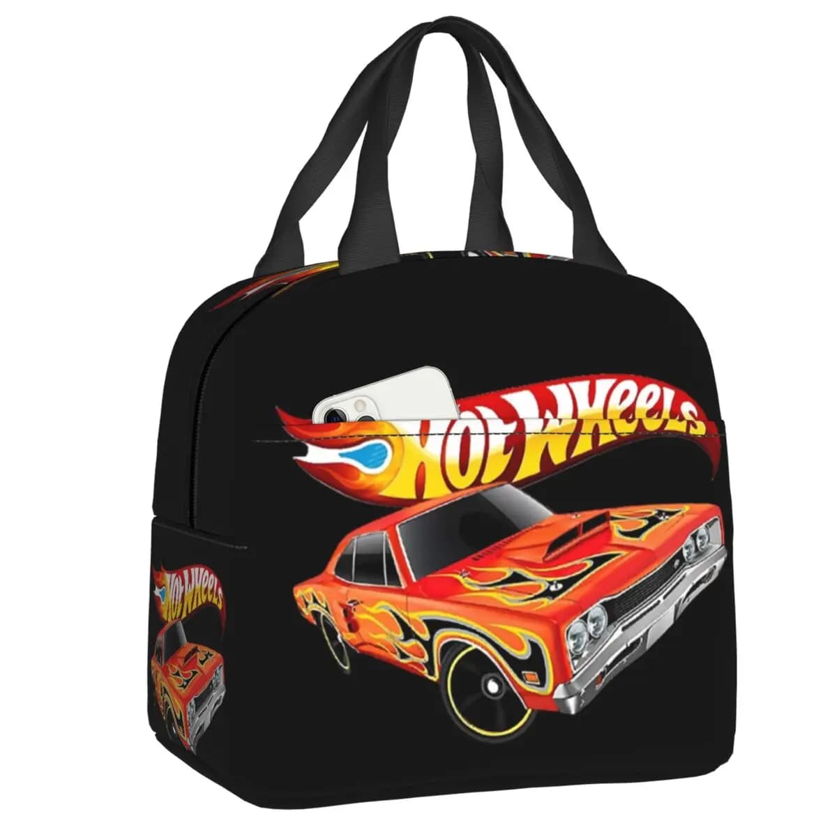 Hot Wheels personalizzato per i fan Borsa per il pranzo termica isolata Cartoon Sport Car Contenitore per il pranzo portatile Contenitore per alimenti multifunzione da viaggio
