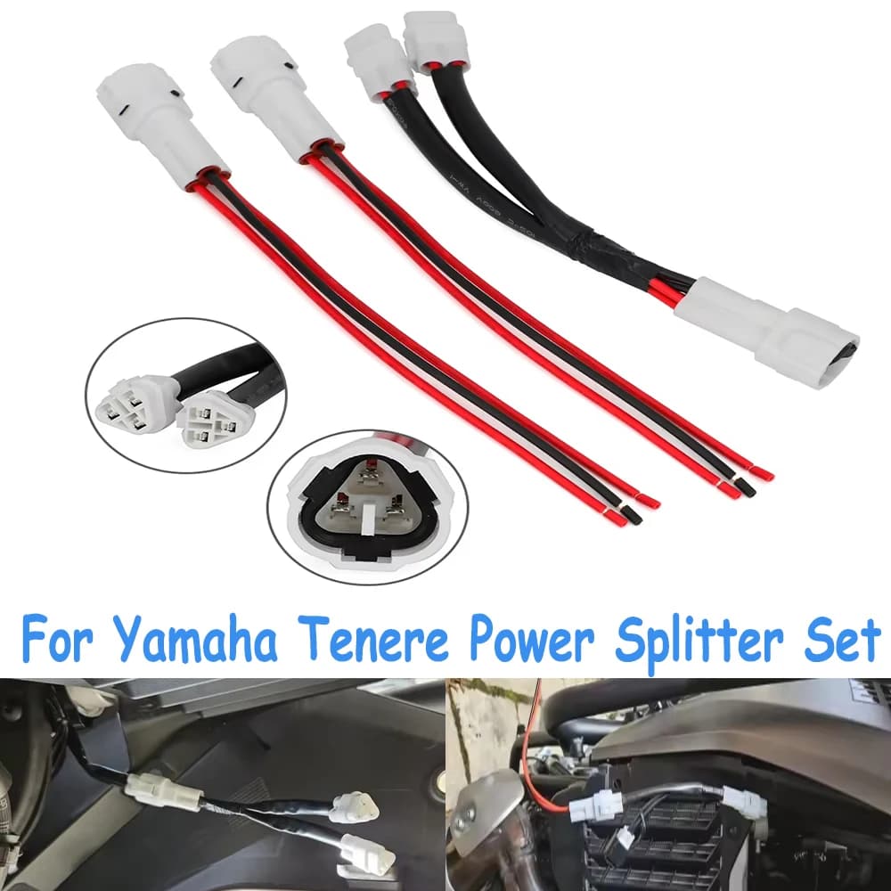 New For Yamaha Tenere 700 Super Conector Motorcycle Power Outlet Splitter USB Charger GRIPS Auxiliary Lights