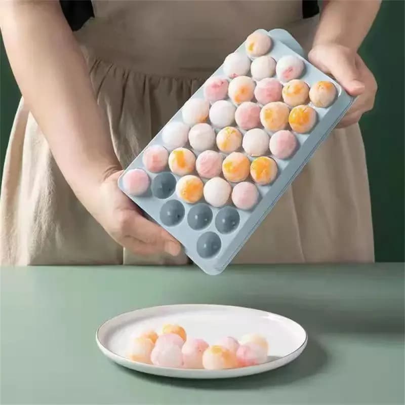 Stampo per Cubetti di Ghiaccio 3D Rotondi con Coperchio, Stampo in Plastica Stile Diamante, Stampi Sferici Fai-da-Te per Frigorifero, Creatore di Sfere di Ghiaccio, Utensili da Cucina