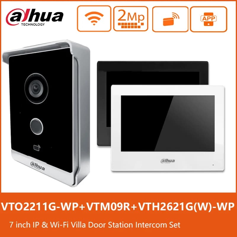 Dahua 7 pollici Wifi Touch Monitor VTH2621G-WP Videocitofono senza fili Campanello VTO2211G-WP Stazione 1080P PoE Kit sistema citofonico