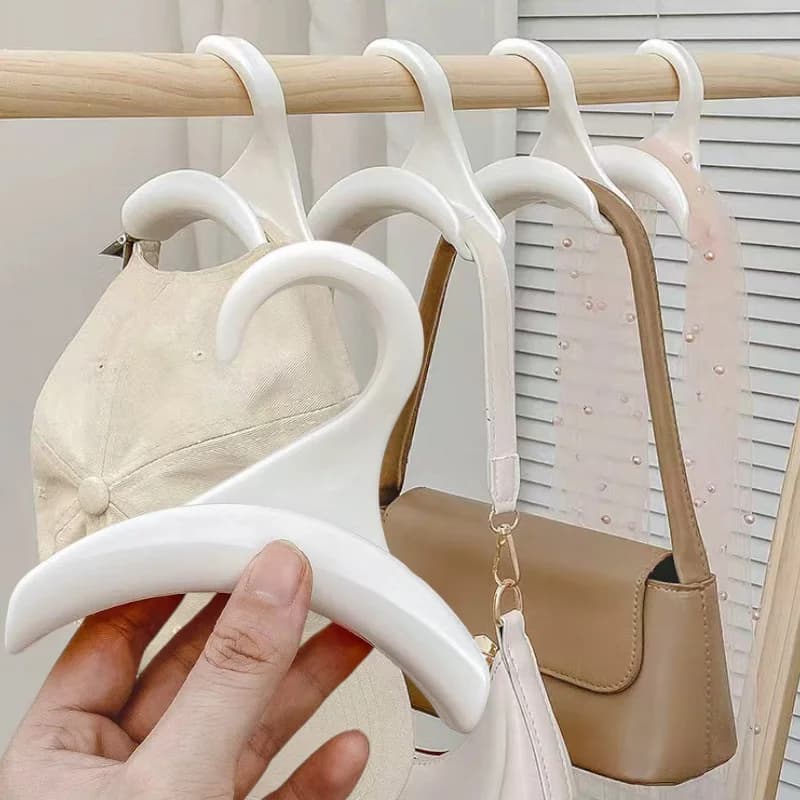 3/6pcs Durable Bag Rack Holder Home Closet Hat Silk Scarf Shawls Purse Handbag Storage Arched Hanger Hook wall shelf