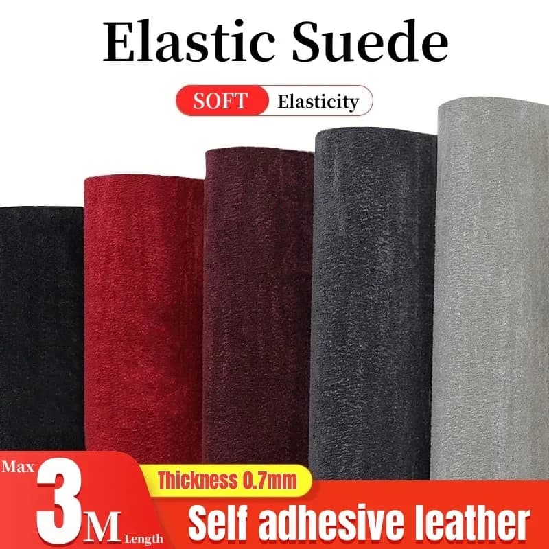 Modifica interna auto autoadesiva in pelle scamosciata di grandi dimensioni Tessuto elastico in pelle scamosciata Riparazioni in pelle Patch Adesivi con nastro in velluto