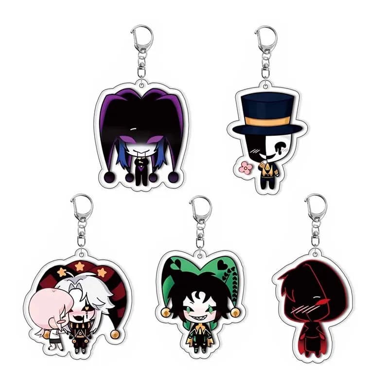 Freak Circus Portachiavi in acrilico Animazione carina Zaino Decorazione PIERROT HARLEQUIN Portachiavi Gioco Cartoon Studente Ciondolo Regalo