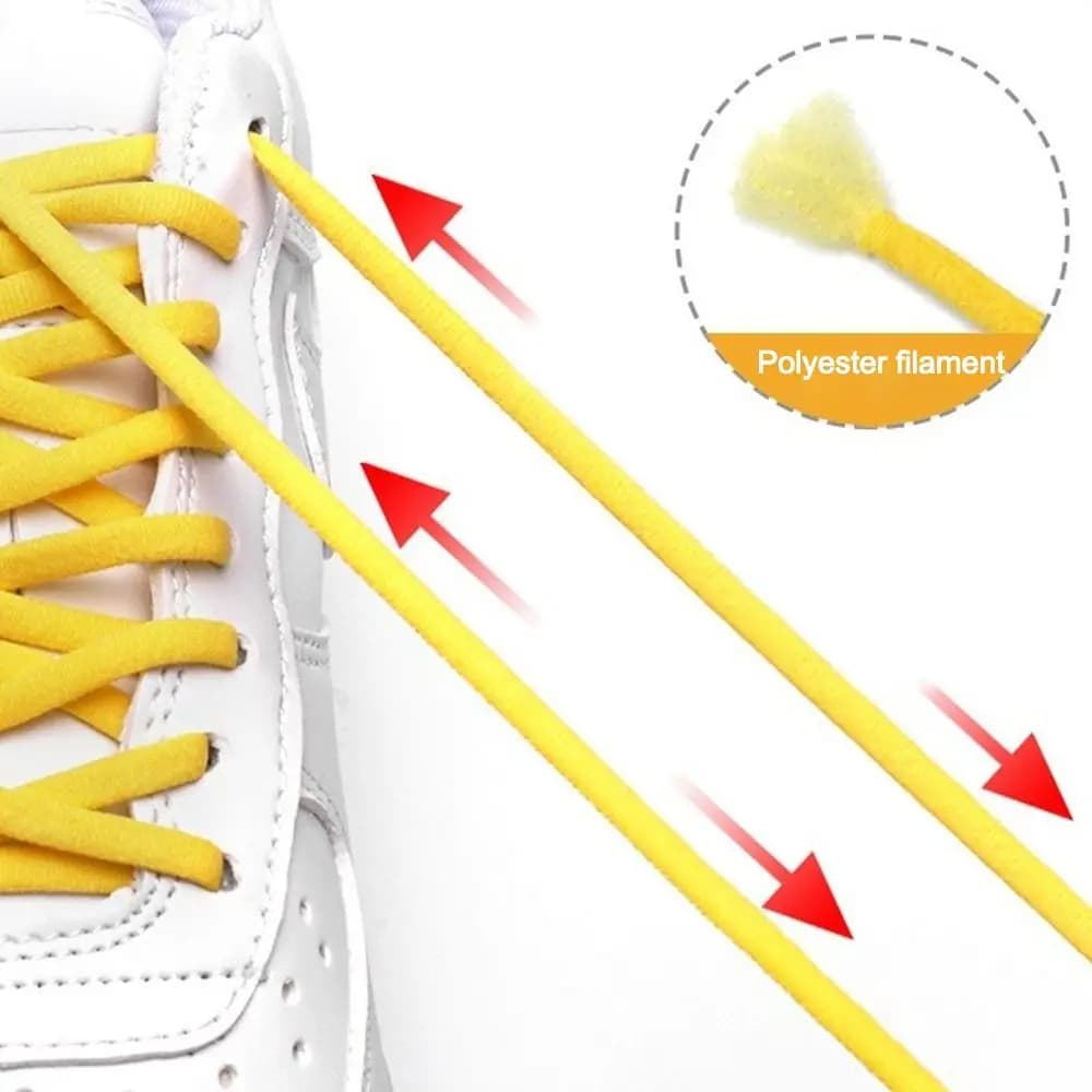 New Semicircle No Tie Shoelaces Elastic Adjustable Lazy Laces One Size Fits All Metal Lock Sneaker Shoestrings Shoes Accessories