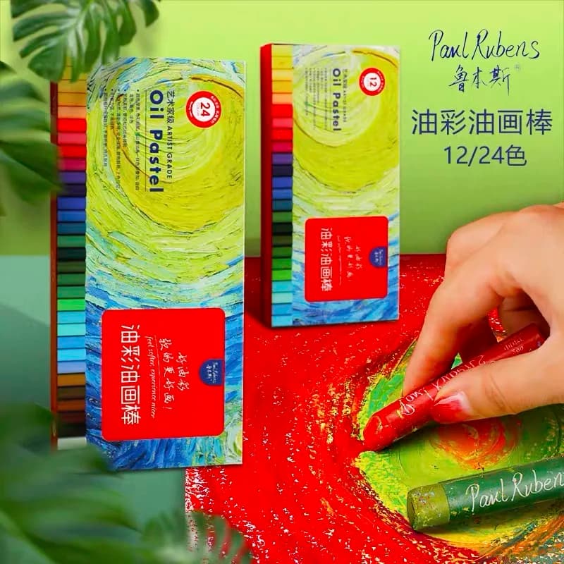 Soft pastel oil pastel set of 24/36 colors for art students. Art brushes, artist macaron white crayons, vibrant oil paints, pigm