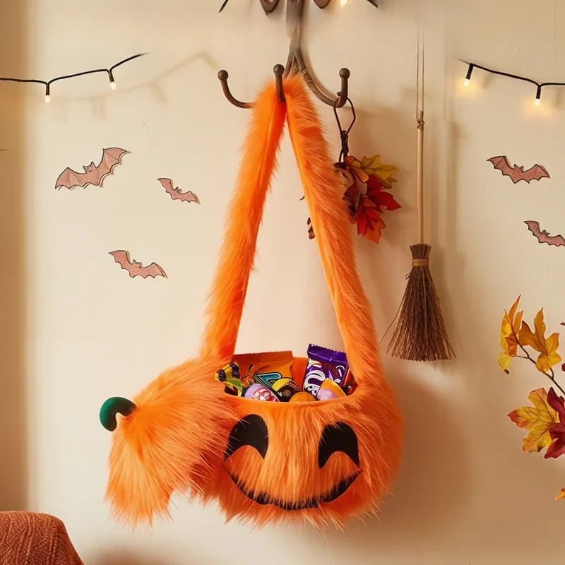 Halloween Pumpkin Candy Bags Cosplay Costume Accessories Handbag Basket for Boys Girls Carnival Party Props Favor Holders
