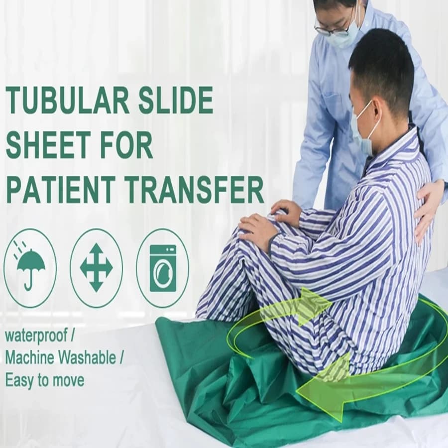 Tubular scrolling sheet for elderly sliding transfer cloth for patients with removable washable positioning bed