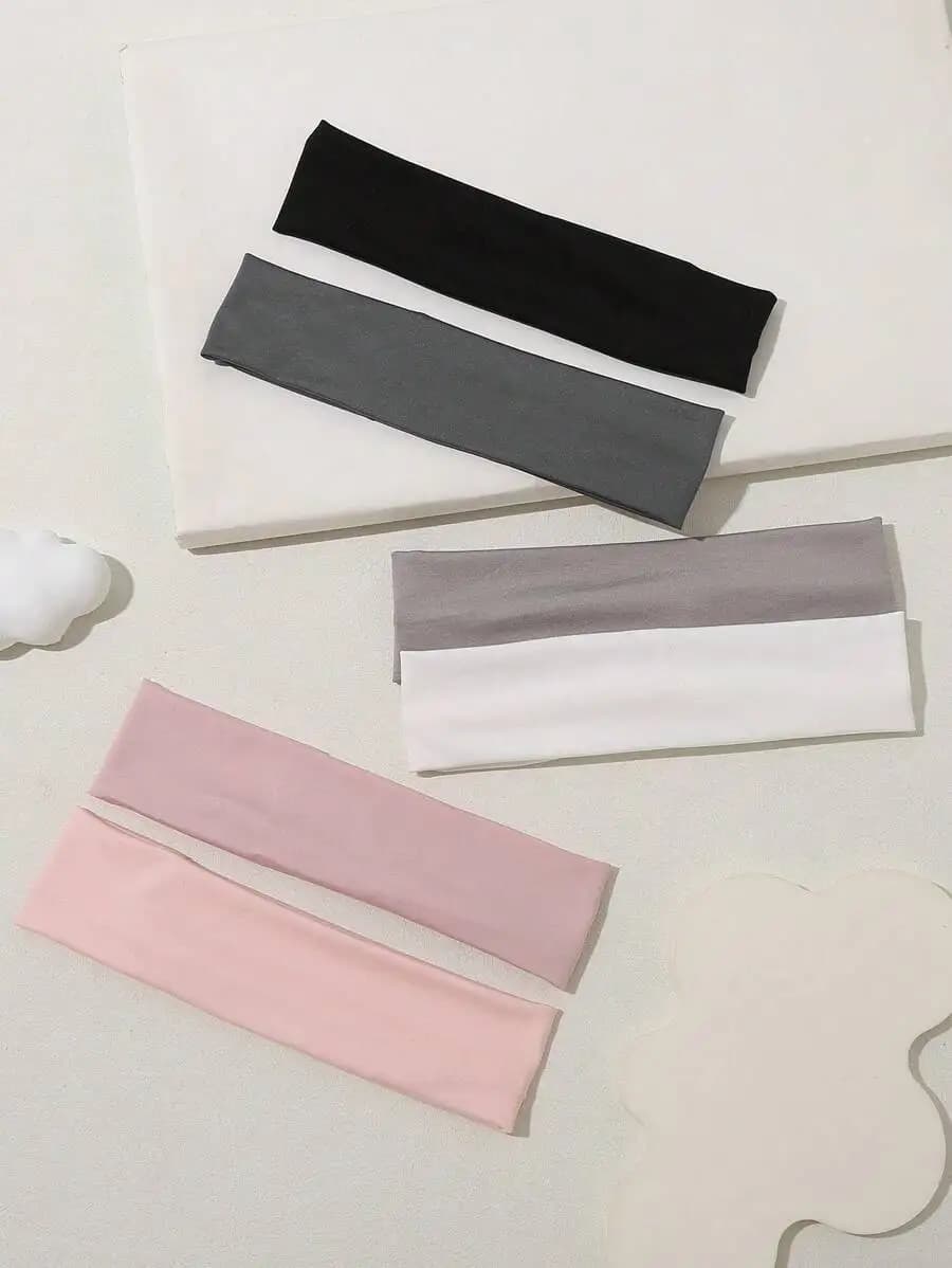 6 straps for women sports hair in solid color, elastic for yoga and racing, ideal for gym and everyday use