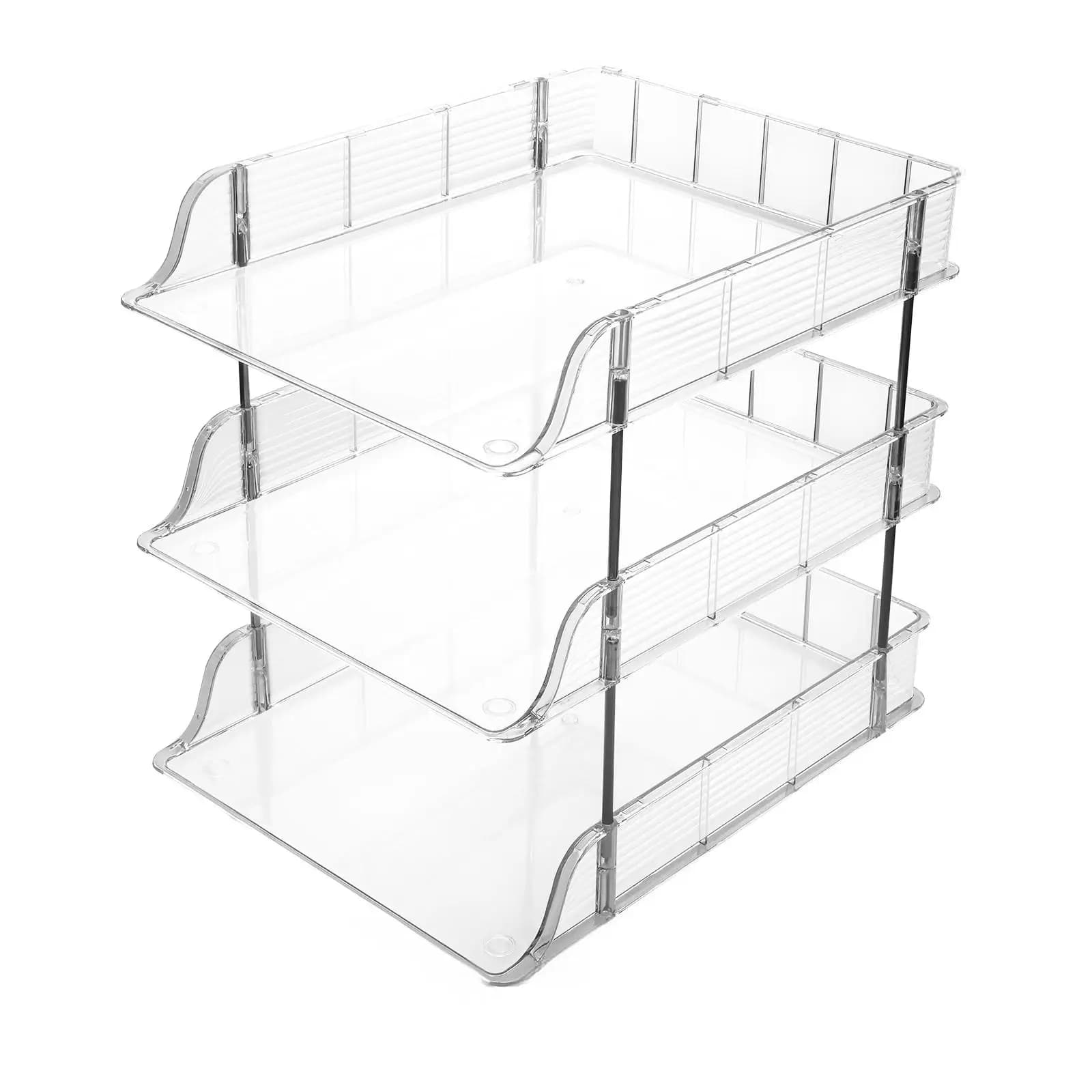 Scatola portaoggetti e organizer da scrivania a 3/4 livelli, libreria multifunzionale staccabile.