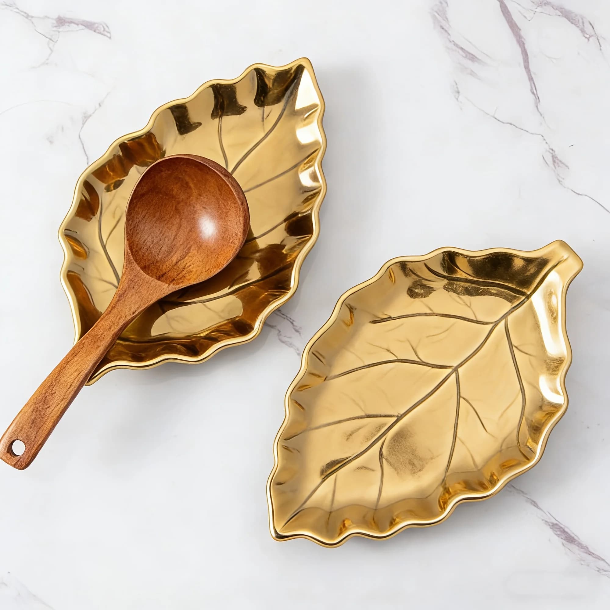 1pc Light Luxury Golden Leaf Spoon Holder, Ceramic Cooking Kitchen Spoon Rack Cutlery Rack Chopping Knife Holder for Stove, Kitc