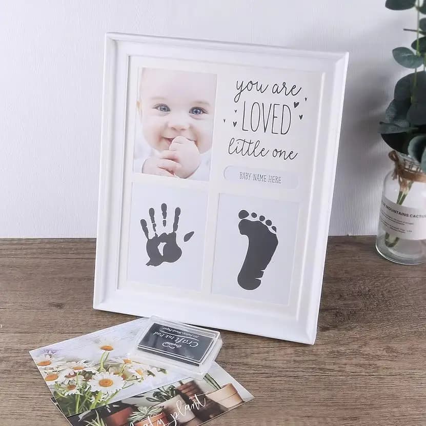 Impronte di Mani e Piedi per Neonati con Tampone d'Inchiostro, Cornice Fotografica per Souvenir Infantile e Accessori per Foto
